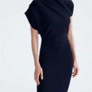 Zara Classic Black Midi Dress